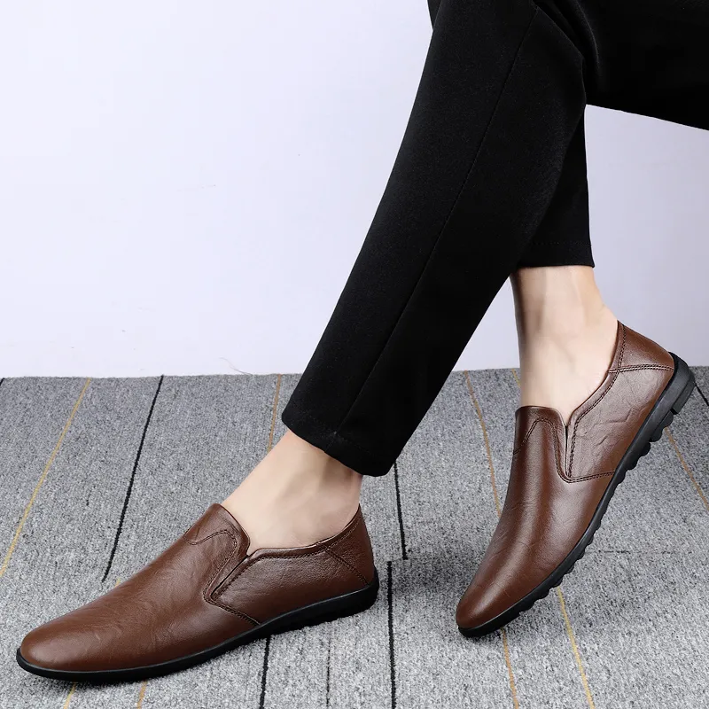 Bull charm Dress Shoes Men Low Top Black/Dark Brown/Red Brown-10
