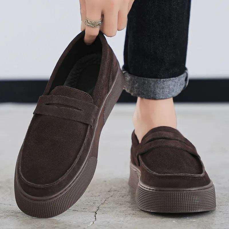 Bull charm Loafers Men Black/Gray/Brown-16