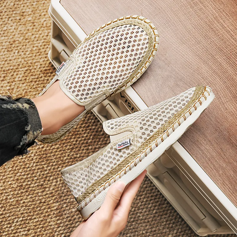 Bull charm Espadrilles Men Beige/Blue/Black-4