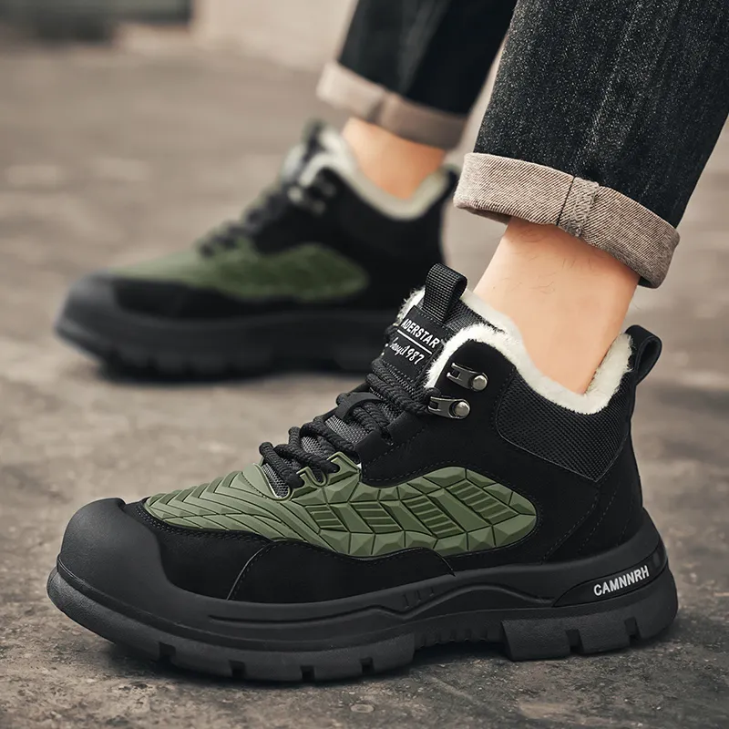 Bull charm Snow Boots Men Black Gray/Black Green-11