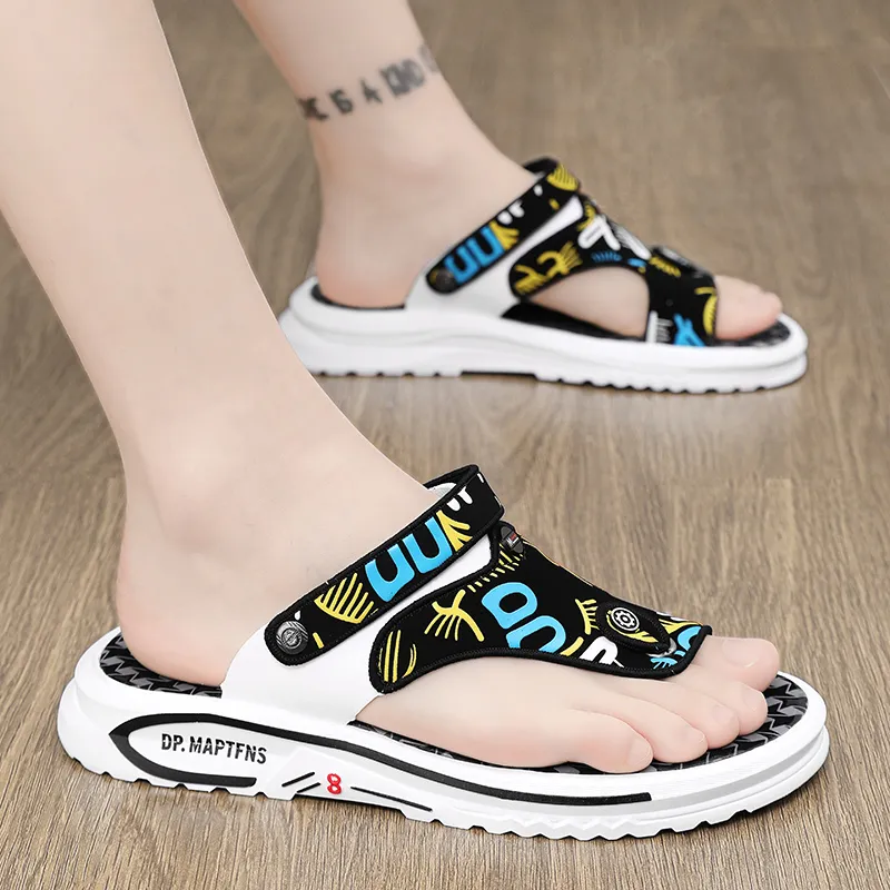Bull Charm Rubber Sole Abrasion-Resistant Flip Flops Men's-9