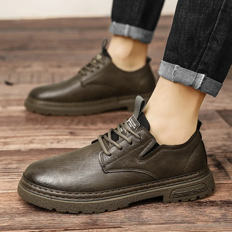 Bull charm Casual Shoes Men Low Top Black/Khaki-5
