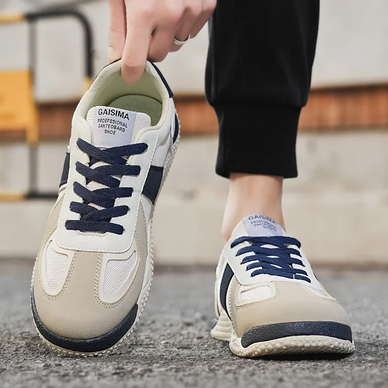 Bull charm Casual Shoes Men Low Top Beige Blue/Beige Gray/Beige Black-2