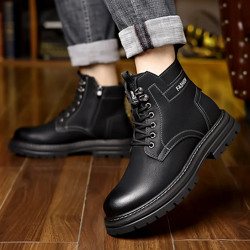 Bull Charm Short Martin Boot Men's Black-3
