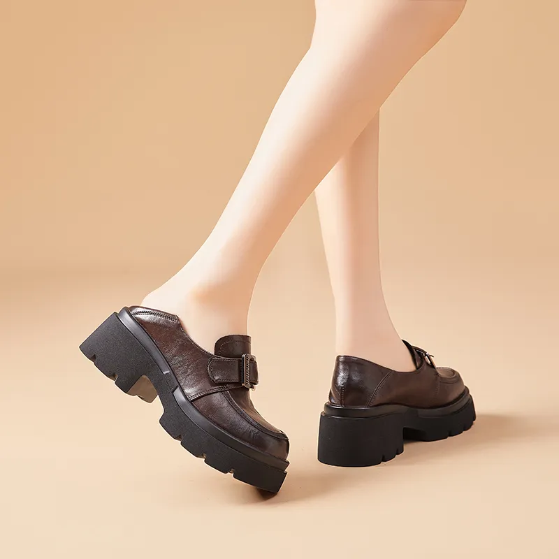 Bull Charm Chunky Heel High Heels Women's-6