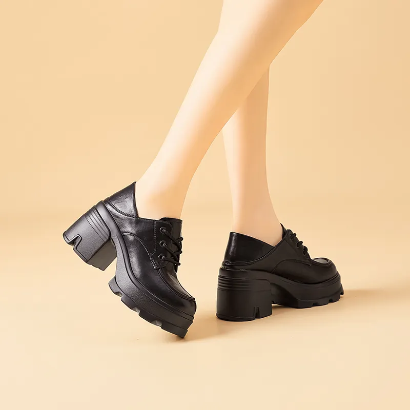 Bull Charm Casual Single Shoes Women's Black-4