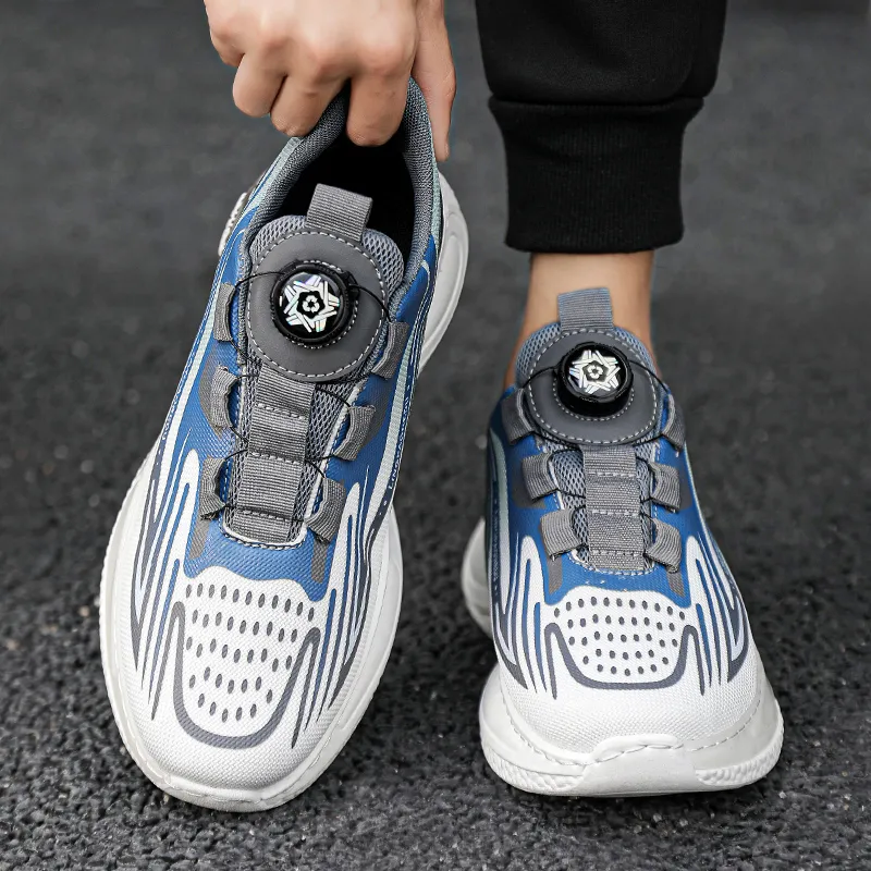 Bull charm Casual Shoes Men Low Top Gray Blue/Black Yellow-1