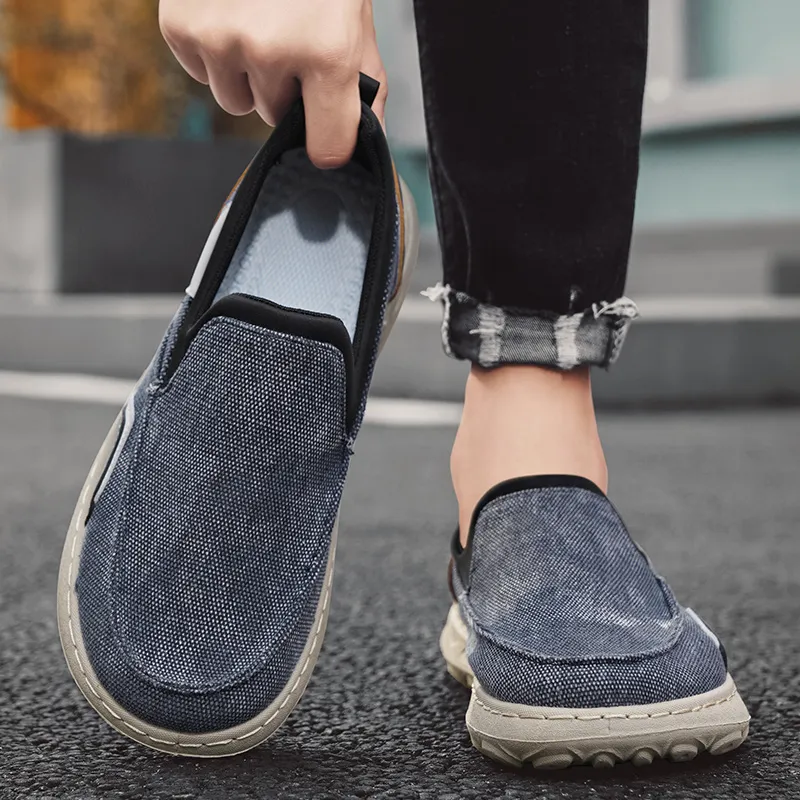 Bull charm Gommino Loafers Men Denim Gray/Denim Blue/Black-9