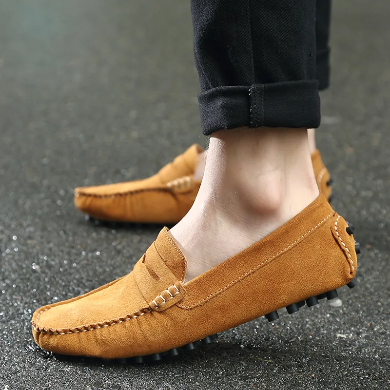 Bull charm Gommino Loafers Men Blue/Light Brown/Burgundy/Black/Gray-7