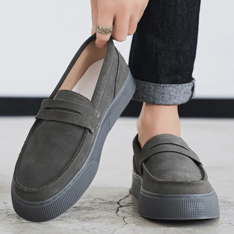 Bull charm Loafers Men Black/Gray/Brown-11