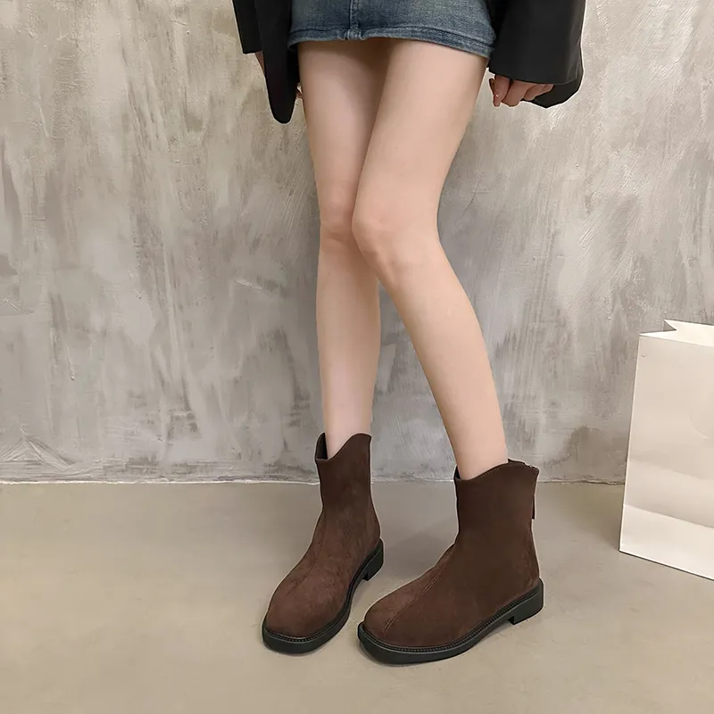 Bull charm Ankle Boots Women's Black/Khaki/Brown-12