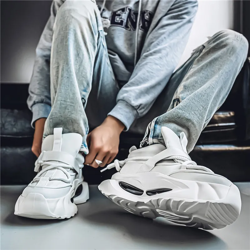 Bull Charm Height Increasing Wear Resistant Low Top Chunky Sneakers Men's-16