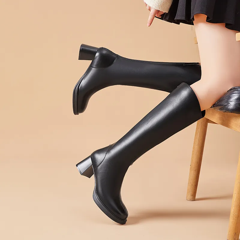 Bull Charm Knee high Boots 6cm Women's-3