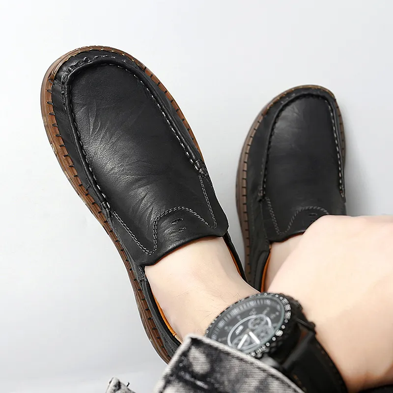 Bull charm Gommino Loafers Men Black/Brown-7