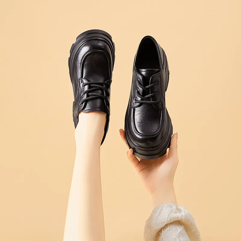 Bull Charm Casual Single Shoes Women's Black-1