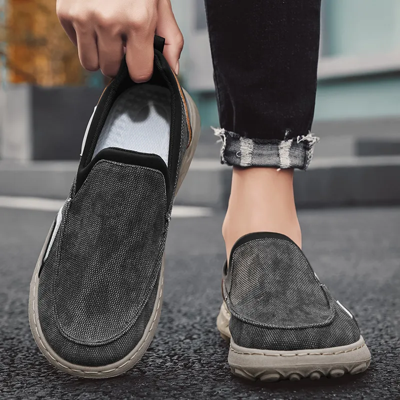 Bull charm Gommino Loafers Men Denim Gray/Denim Blue/Black-4
