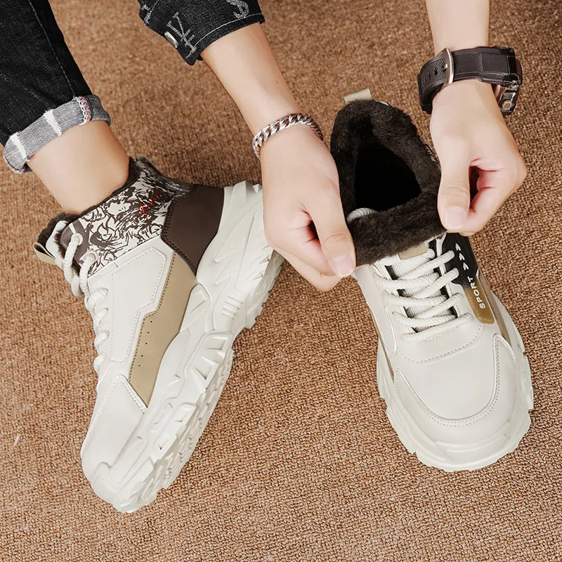 Bull Charm Abrasion-Resistant High-Top Casual Shoes Men's-11