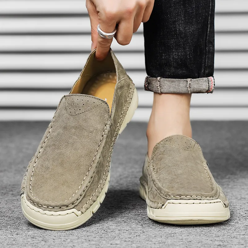 Bull charm Men's Casual Shoes Men Low Top Brown/Khaki-5