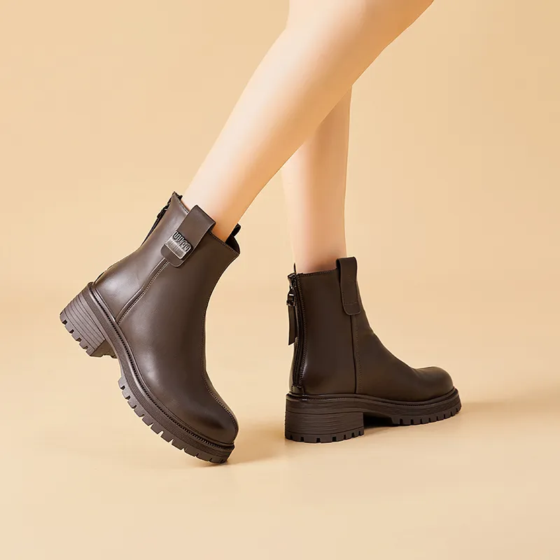 Bull charm Ankle Boots Women's Black/Brown-11