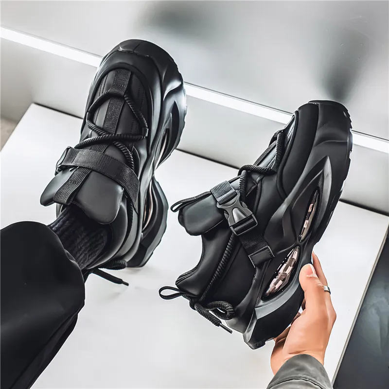 Bull Charm Height Increasing Wear Resistant Low Top Chunky Sneakers Men's-7