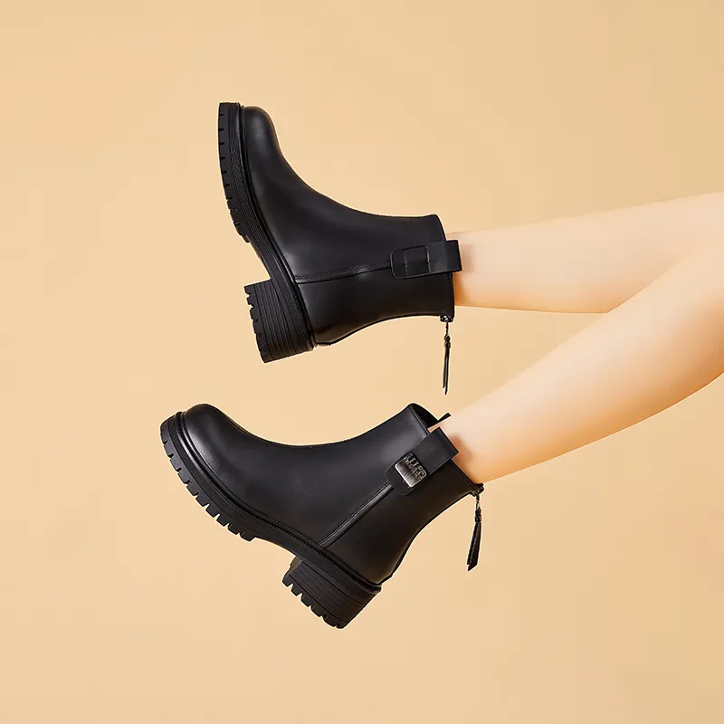 Bull charm Ankle Boots Women's Black/Brown-4