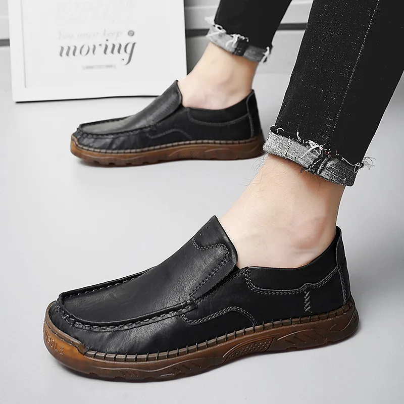 Bull charm Gommino Loafers Men Black/Brown-5