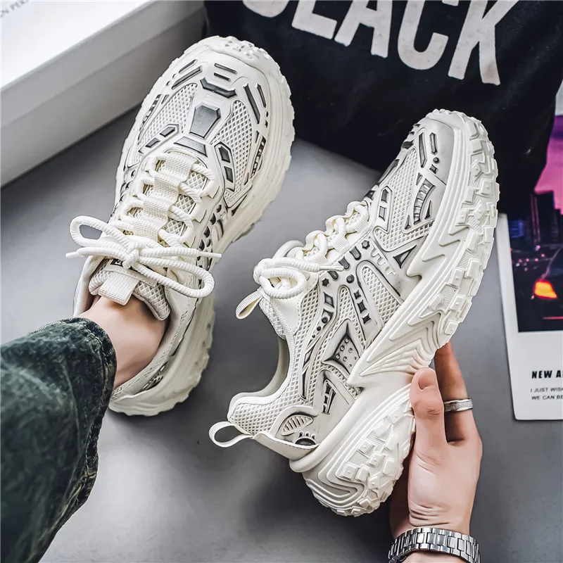 Bull Charm Breathable Height Increasing Cushioning Low-Top Chunky Sneakers Men's-12