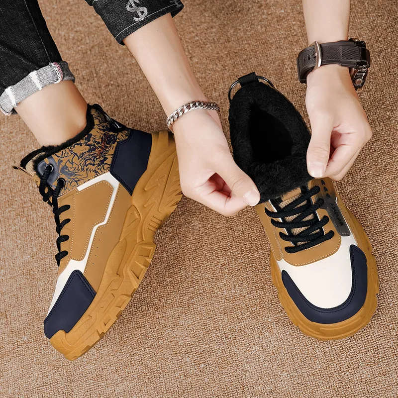 Bull Charm Abrasion-Resistant High-Top Casual Shoes Men's-16