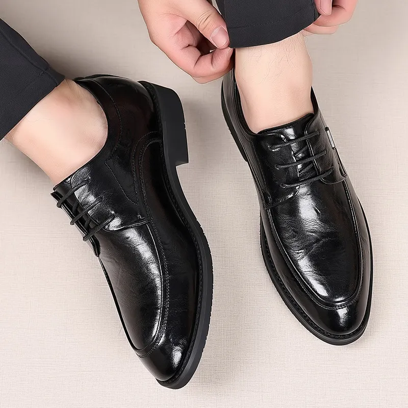 Bull charm Dress Shoes Men Low Top Black/Brown-1