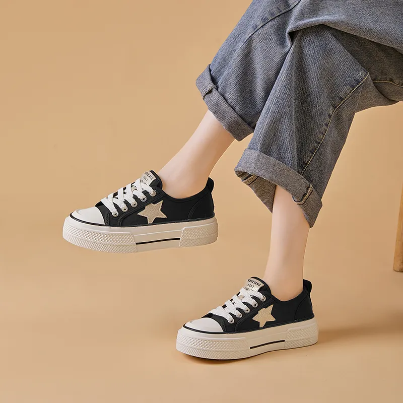 Bull Charm Abrasion-Resistant Low-Top Canvas Shoes Women's-4