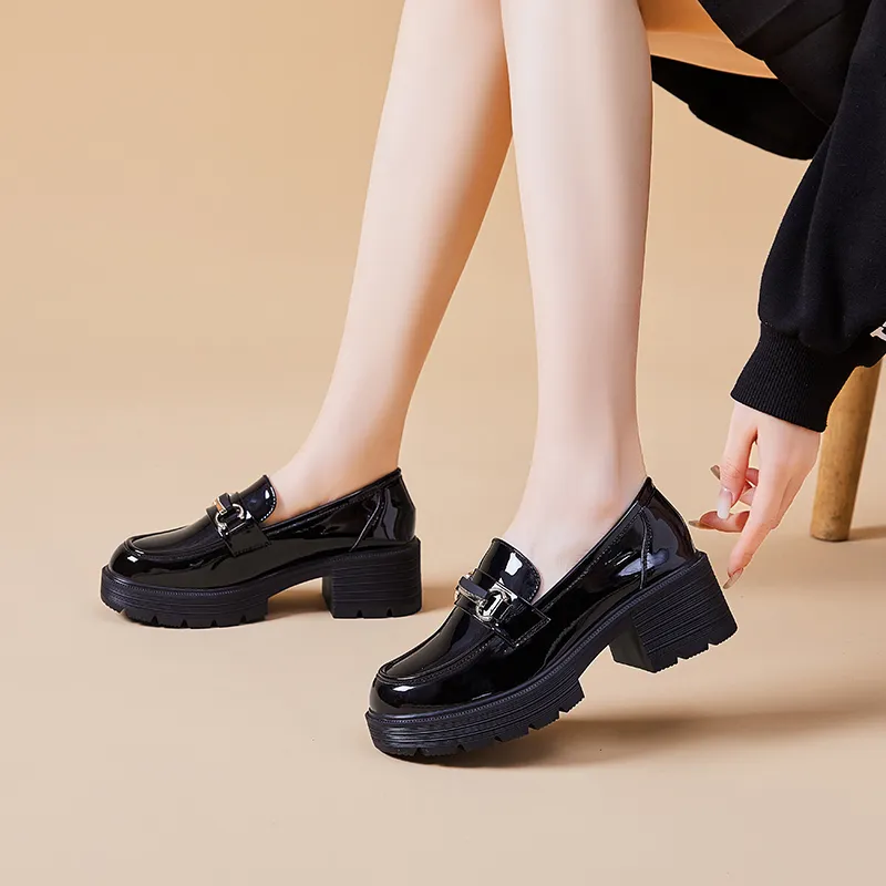 Bull Charm Loafers Women's Black-4