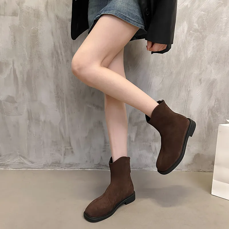 Bull charm Ankle Boots Women's Black/Khaki/Brown-13
