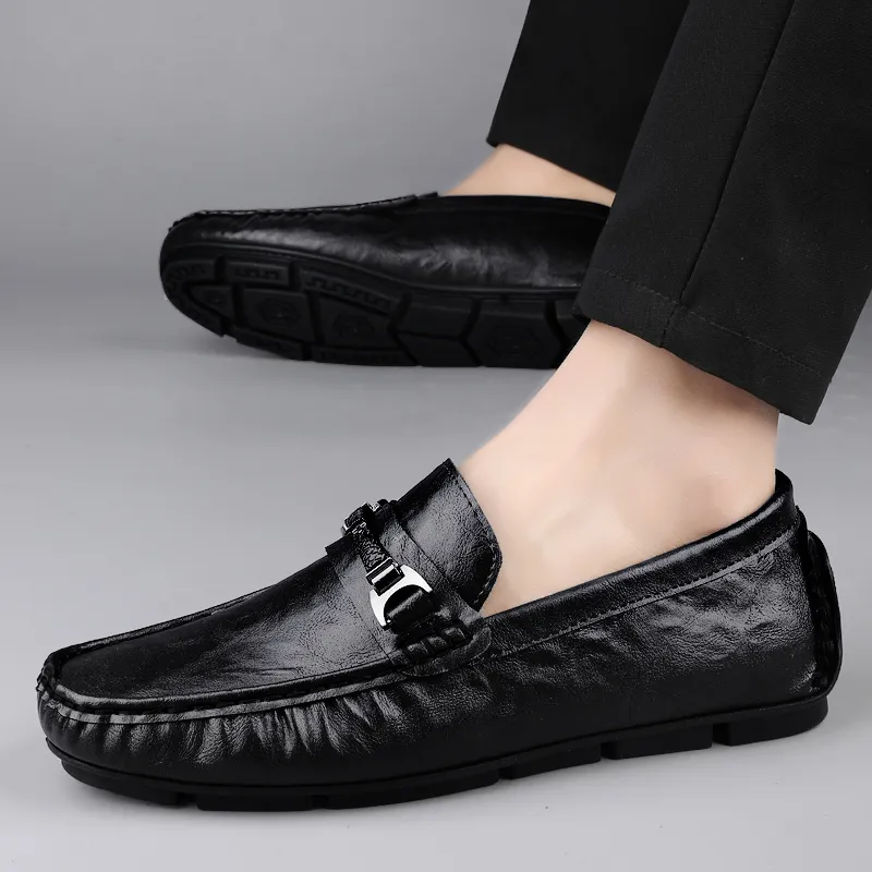 Bull charm Men's Casual Shoes Men Low Top Black/Brown-4