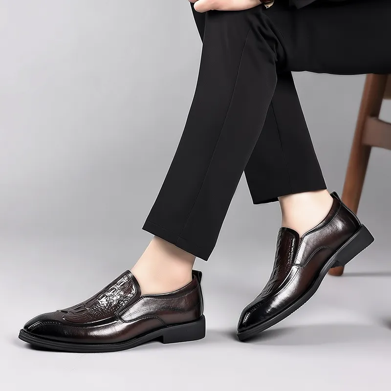 Bull charm Dress Shoes Men Low Top-8