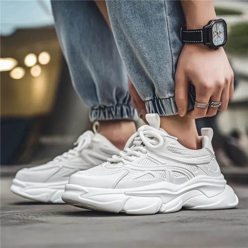 Bull Charm Durable Breathable Low-Top Chunky Sneakers Men's-7