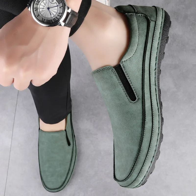 Bull charm Men's Casual Shoes Men Low Top Light Brown/Green/Black-8