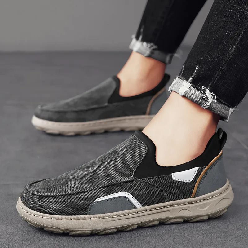 Bull charm Gommino Loafers Men Denim Gray/Denim Blue/Black-1