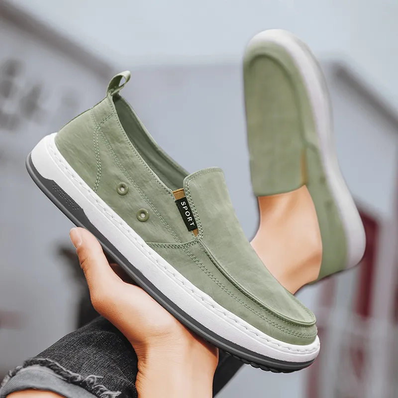 Bull charm Men's Casual Shoes Men Low Top Gray/Black/Green-17