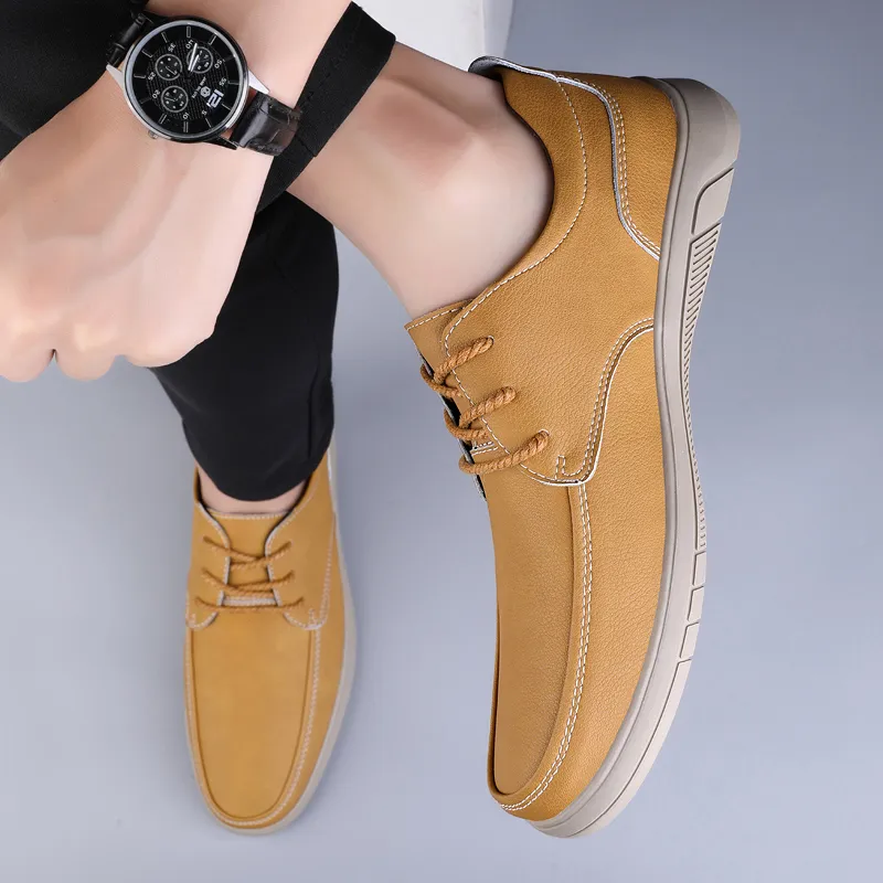 Bull charm Men's Casual Shoes Men Low Top Black/Earth Yellow-8