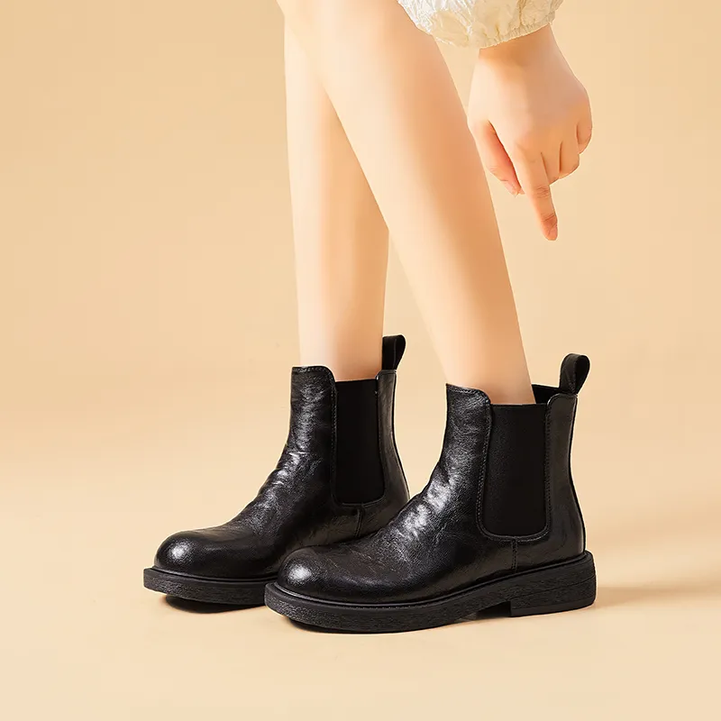 Bull Charm Short Chelsea Boots 4cm Women's-3
