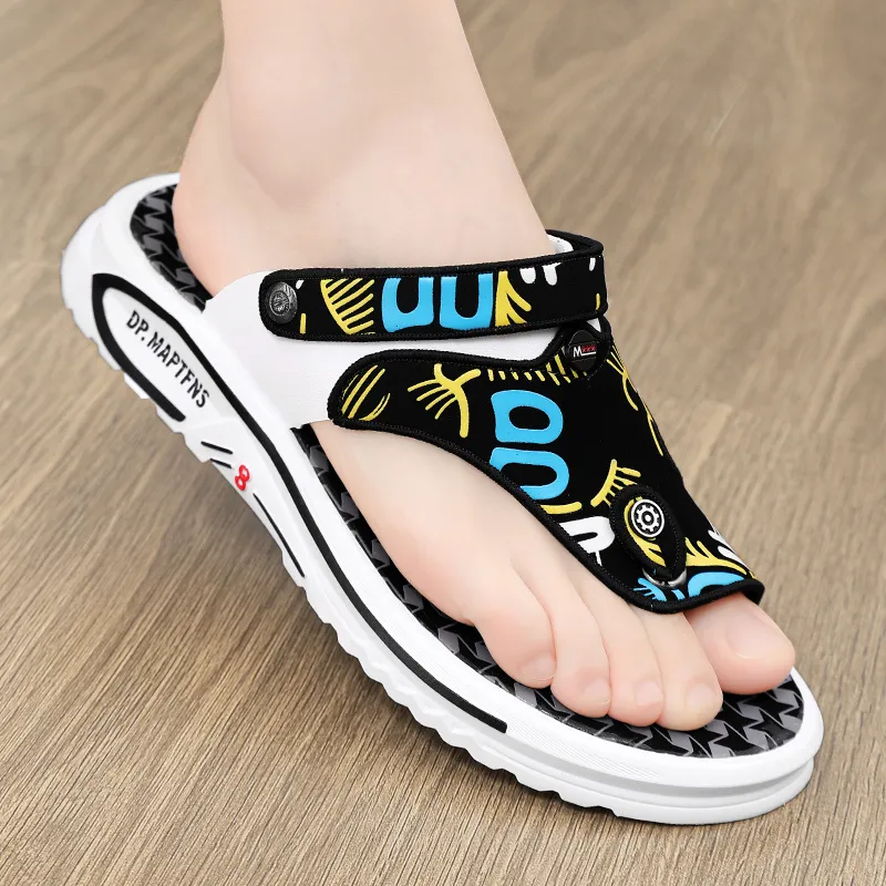 Bull Charm Rubber Sole Abrasion-Resistant Flip Flops Men's-8