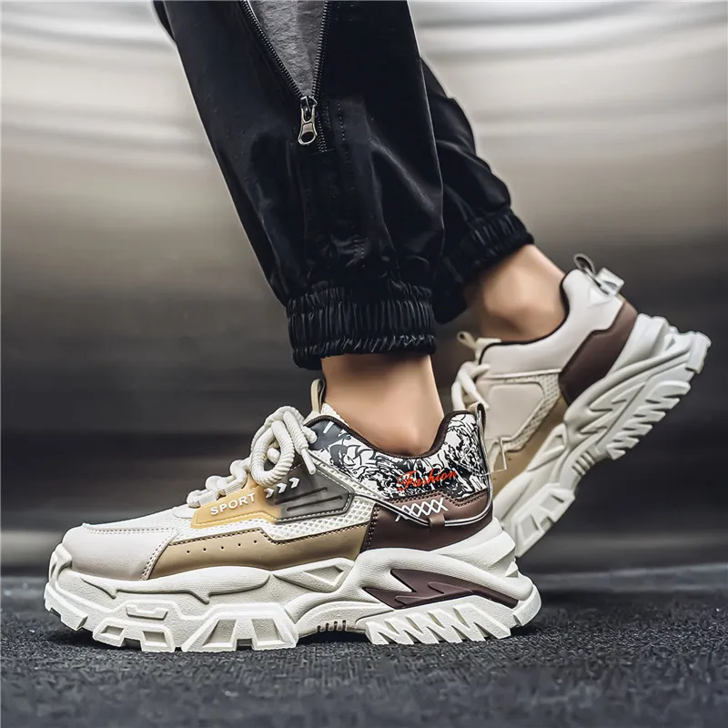 Bull Charm Slip Resistant Low Top Chunky Sneakers Men's-7
