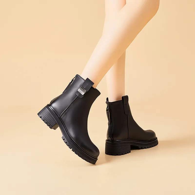 Bull charm Ankle Boots Women's Black/Brown-2