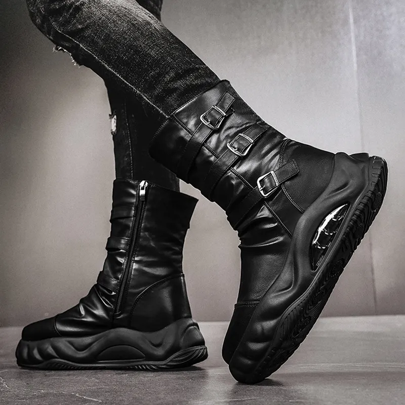 Bull Charm Ankle Boots Men's Black-5