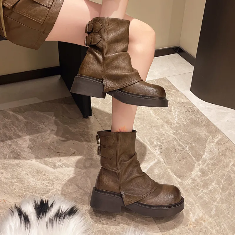Bull charm Ankle Boots Women's Black/Brown-9