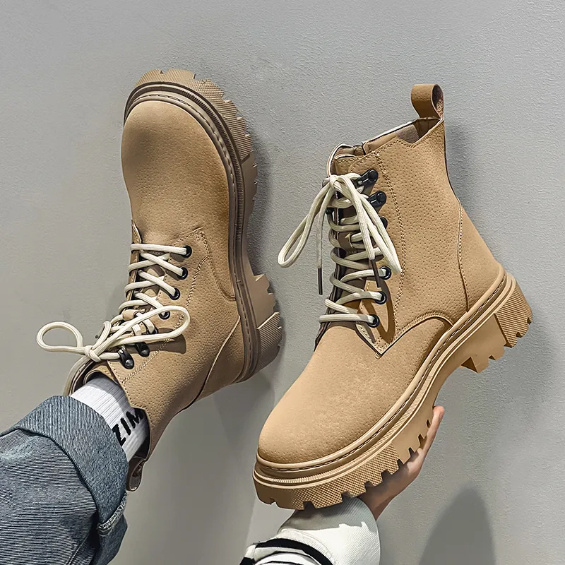 Bull charm Martin Boots Unisex Black/Gray/Khaki-13
