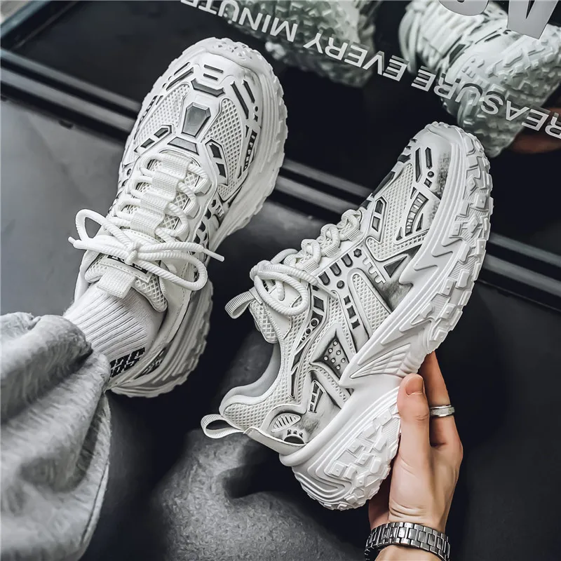 Bull Charm Breathable Height Increasing Cushioning Low-Top Chunky Sneakers Men's-2