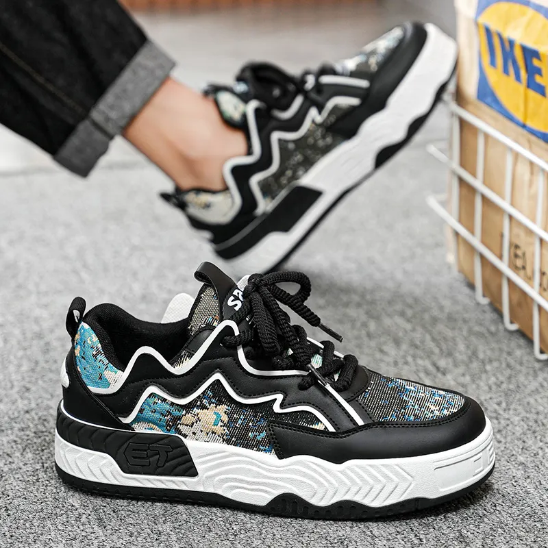 Bull Charm Anti Slip Wear Resistant Low Top Skateboard Shoes Men's-5