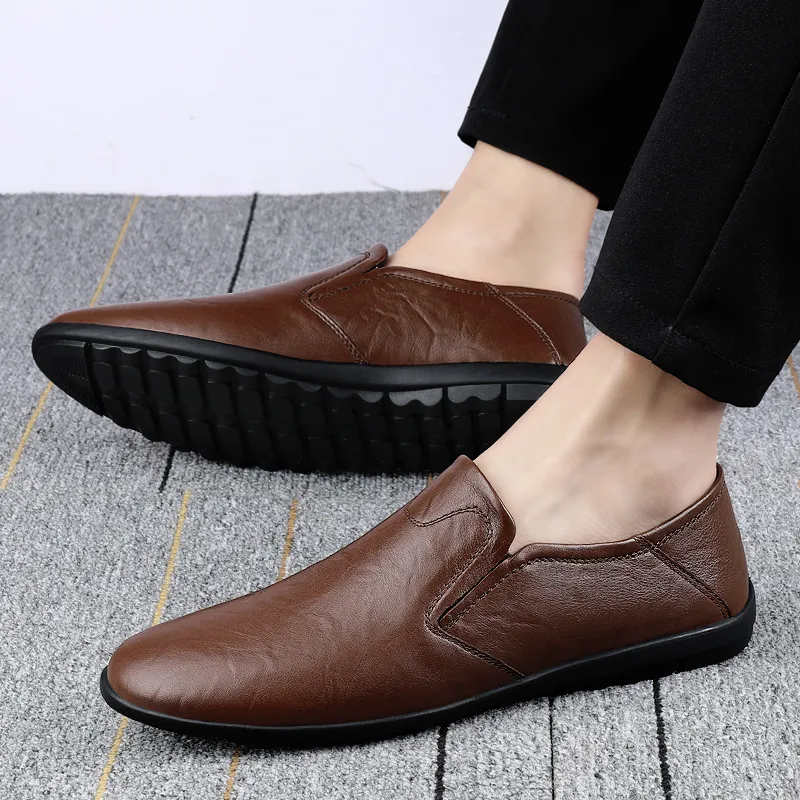 Bull charm Dress Shoes Men Low Top Black/Dark Brown/Red Brown-7