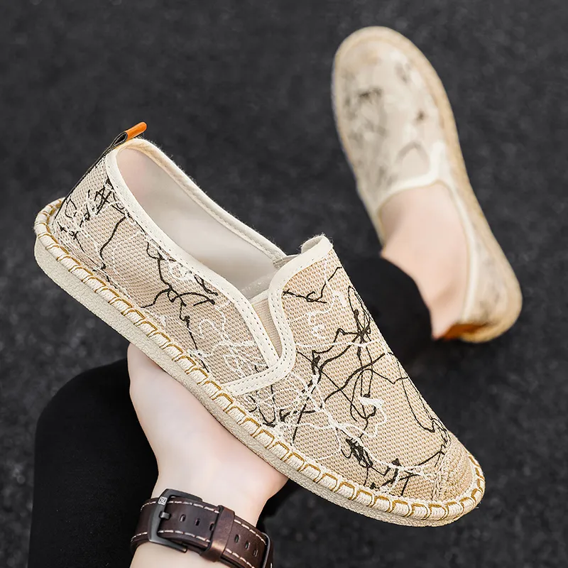 Bull charm Espadrilles Men Black/Beige/White-7